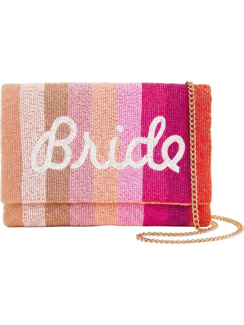 Elegant Beaded Clutch Purse for Brides | Bridal Evening Party Bag with Chain